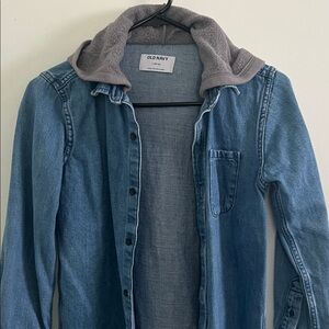 Old Navy Denim Jacket with Gray Hood